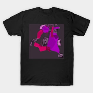 Mazipoodles Dreamy Egyptian Collage Amethyst Raspberry Gray T-Shirt